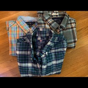 Lot of 3 boys (2 boys XL, 1 men’s sm) plaid shirts